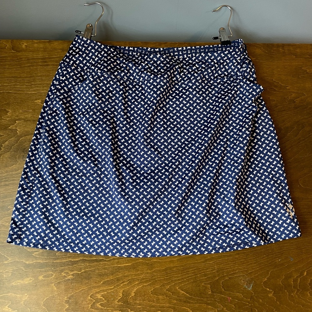 Navy Blue Patterned Women's Skirt